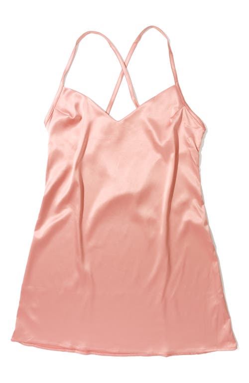Hanky Panky Satin Sleep Chemise In Rose Latte