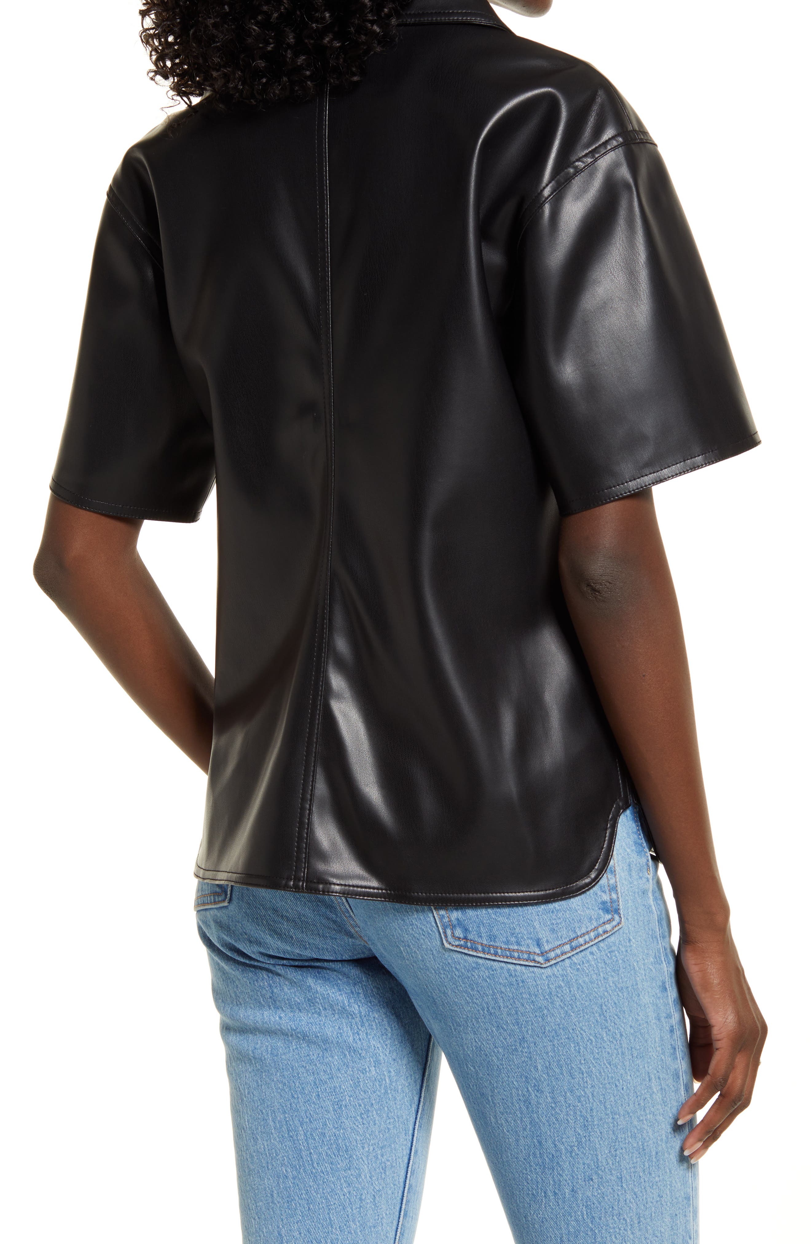 Faux leather womens shirt Clearance