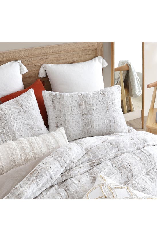 Peri Home Snow Leopard Faux Fur Comforter & Shams Set In Ivory