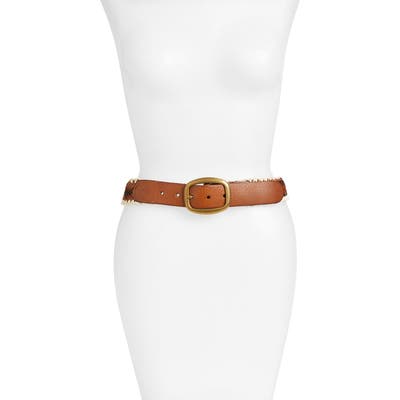 Frye Braided Leather Belt, Tan