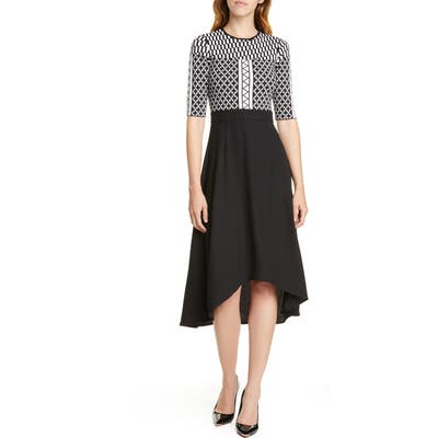 Ted Baker London Mix Print Tulip Hem Dress, (fits like 4-6 US) - Black