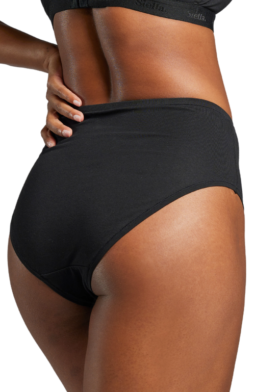 Shop Siella Organic Cotton High Waist Brief In Black