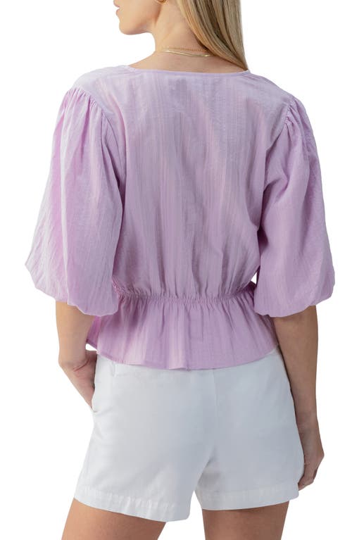 Sanctuary Puff Sleeve Button Front Top In Iris In Iris