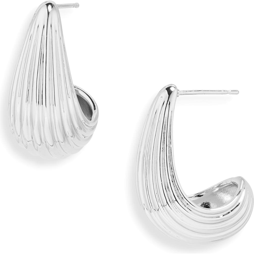 Shop Nordstrom Rack Textured Teardrop Stud Earrings In Silver