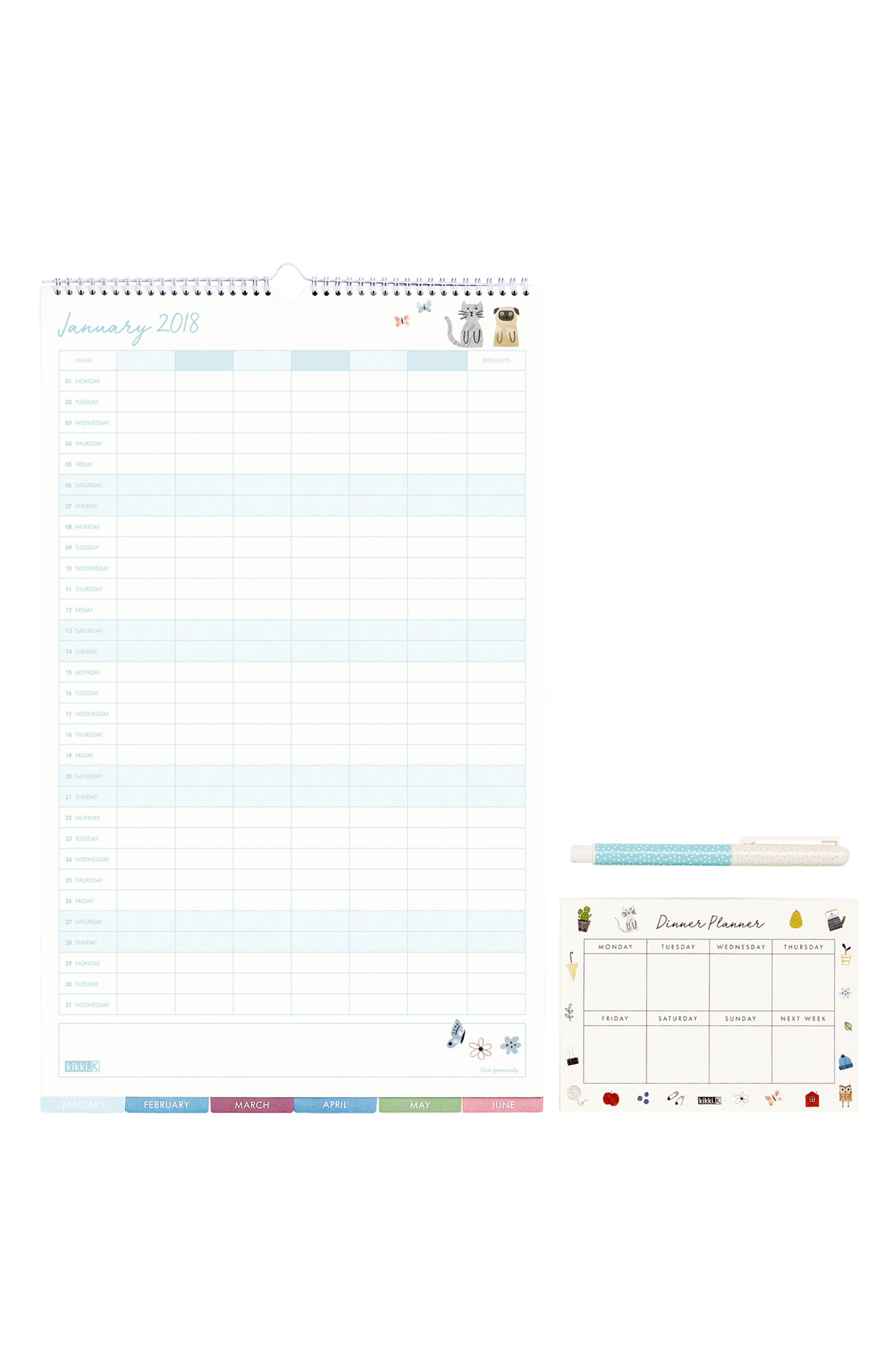 kikki.K 2018 Family Wall Calendar Set Nordstrom
