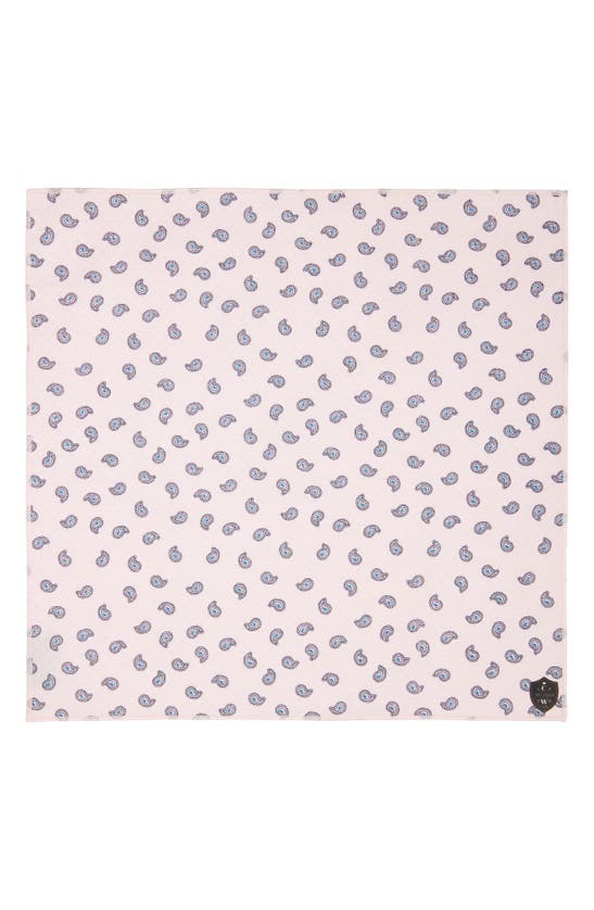 Shop Clifton Wilson Paisley Cotton Pocket Square In Pink