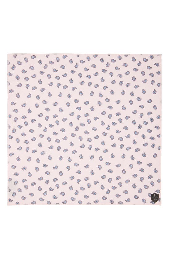 Clifton Wilson Paisley Cotton Pocket Square In Pink
