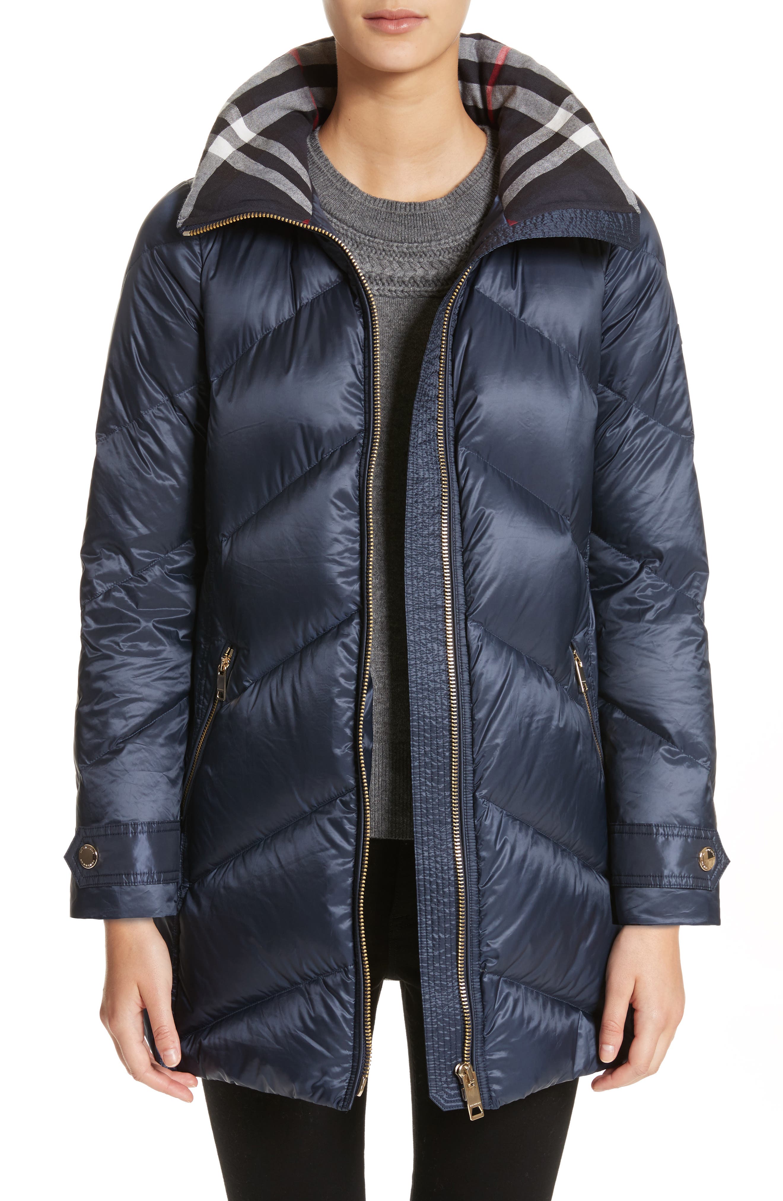 Burberry Eastwick Chevron Quilted Coat 