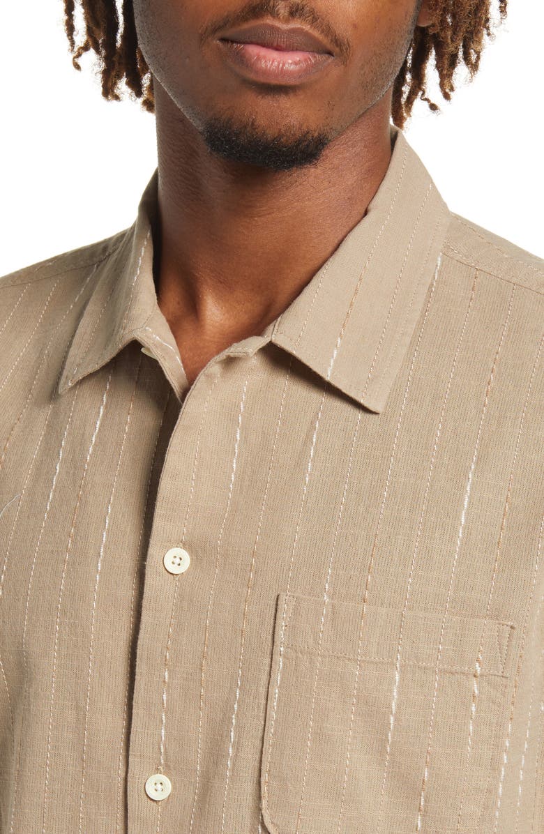 Treasure & Bond Ombré Stripe Short Sleeve Button-Up Shirt | Nordstrom