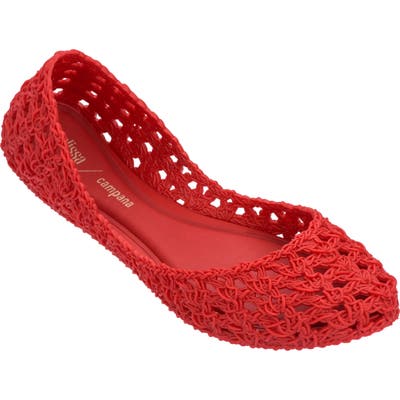Melissa Campana Croc Flat, Red