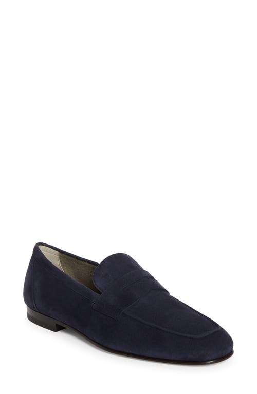 Shop Tod's Deconstructed Penny Loafer In Blue