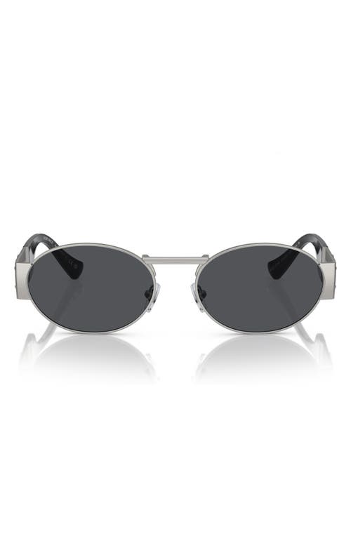 Versace 56mm Oval Sunglasses in Black Silver at Nordstrom