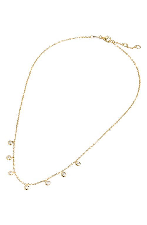 Demi-Fine Bezel Set Station Necklace in 14K Gold