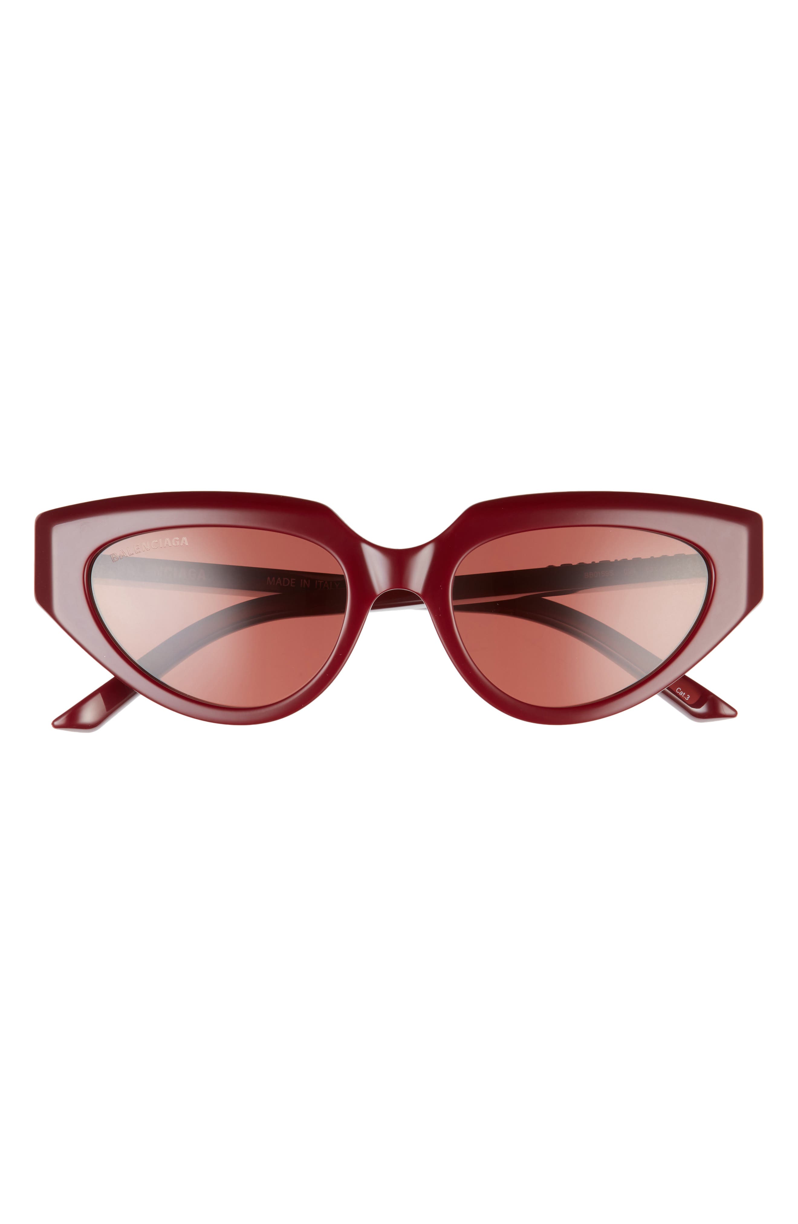 Balenciaga 52mm Cat Eye Sunglasses in Burgundy at Nordstrom