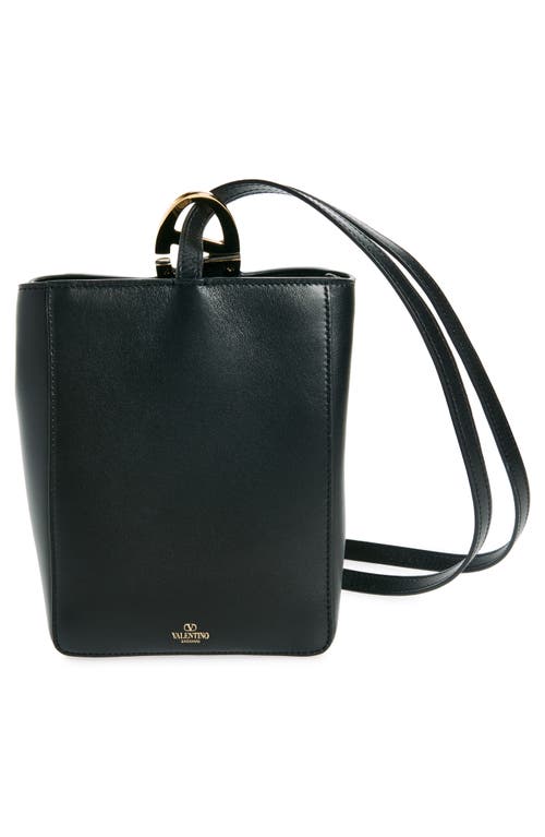 Shop Valentino Garavani Vlogo The Bold Leather Crossbody Bag In Nero