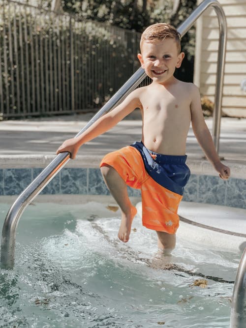 Shop Rokka&rolla Toddler Swim Trunks With Mesh Lining Upf 50+ In Blue Orange Shark