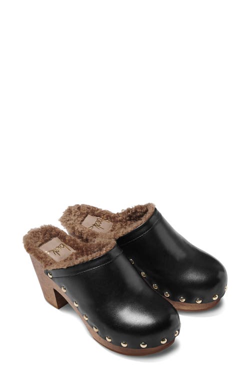 Beek Woodpecker Genuine Shearling Clog in Black /Bronze Shearling 