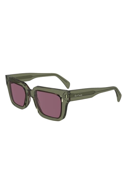 Paul Smith Kenton 52mm Rectangular Sunglasses In Khaki