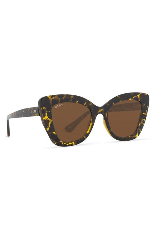 Diff 52mm Melody Sunglasses In Dark Tort/brown Solid Lens