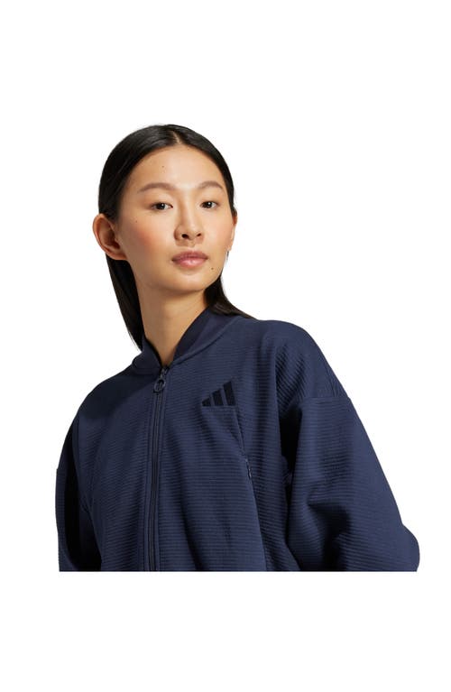 Shop Adidas Originals Adidas All Szn Fleece Zip Jacket In Ink
