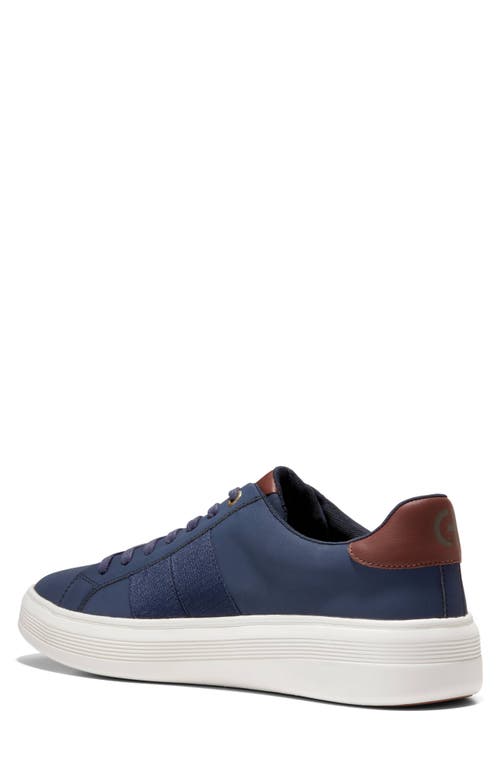 Shop Cole Haan Grand Crosscourt Premier Sneaker In Marine/tan