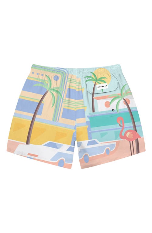 Mavrans Flamingo Swim Trunks In Blue Multi