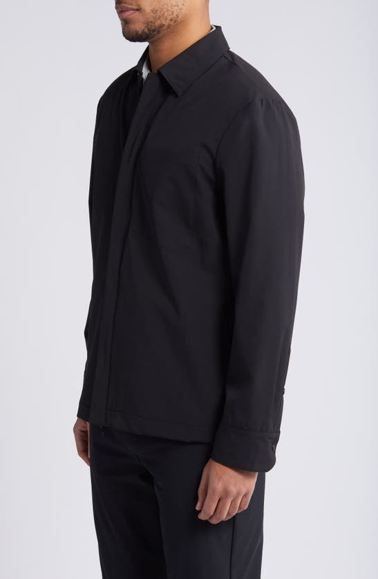 Shop Zella Stretch Shirt Jacket In Black
