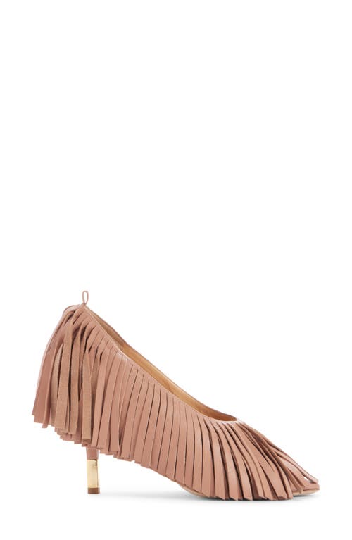 Shop Chloé Mona Fringe Pump In Tan Rose