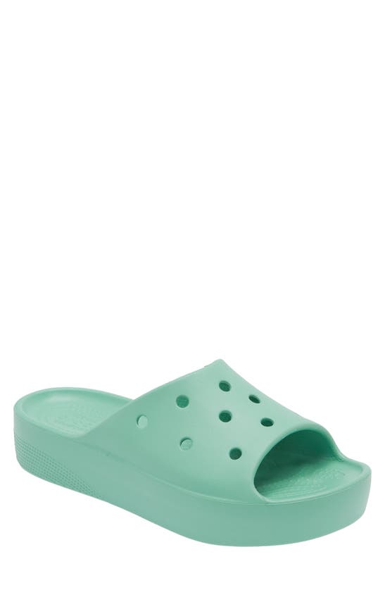 Crocs Classic Platform Slide In Jade Stone