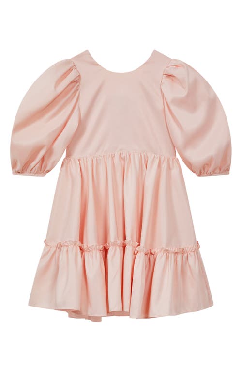 Reiss Kids' Toby Tiered Puff Sleeve Dress in Pink at Nordstrom, Size 7-8 Y