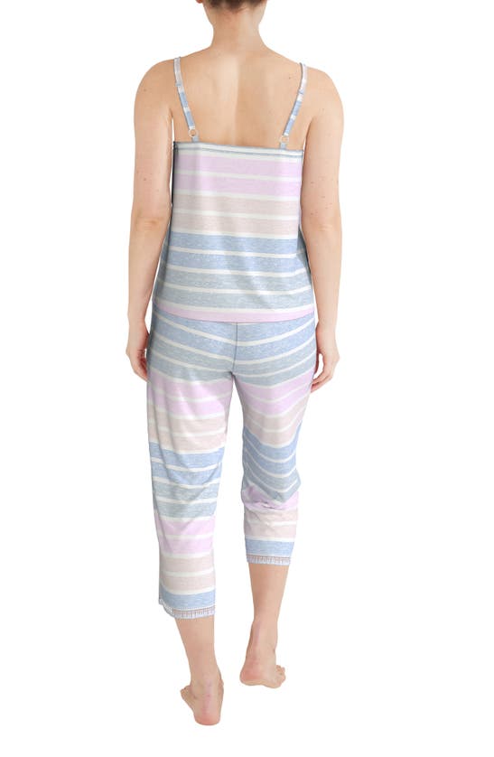 Shop Kensie Kensi Strappy Tank Capri Pajamas In Multi Stripe