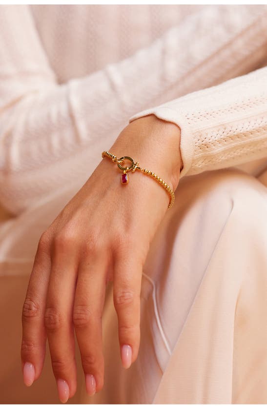 Brook & York Mackenzie Birthstone Bracelet In Gold - August