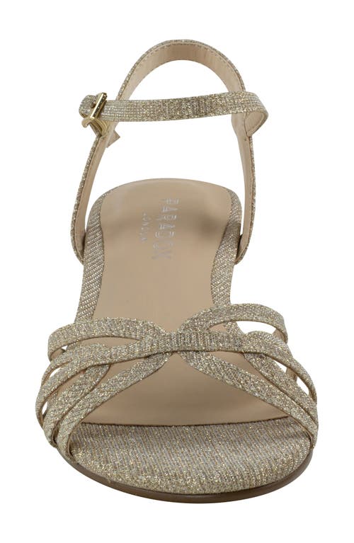 Shop Paradox London Pink Winslow Glitter Wedge Sandal In Champagne Fabric