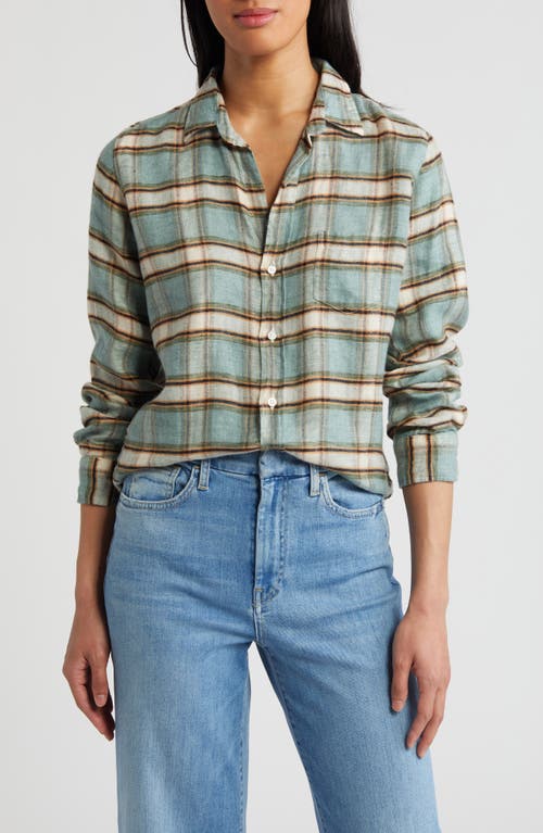 Frank & Eileen Barry Tailored Fit Button-Up Shirt in Green/Sand/Black Plaid 