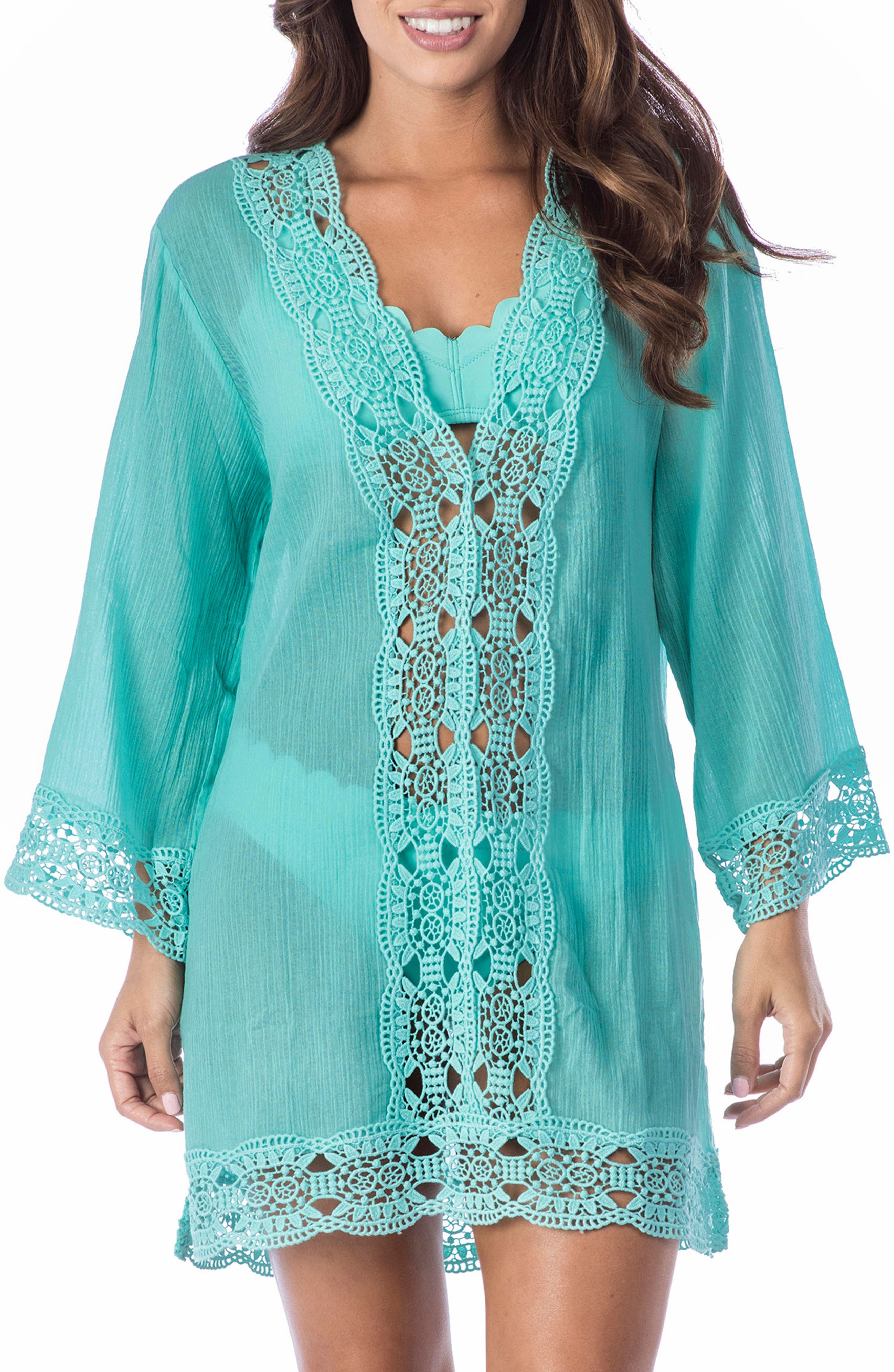 La Blanca Island Fare Cover-Up Tunic, Blue