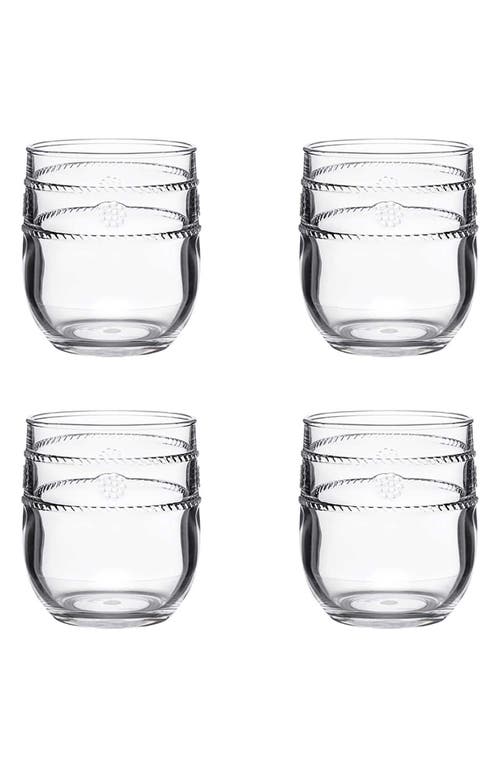 Juliska Isabella Acrylic Small Tumblers, Set Of 4 In Clear