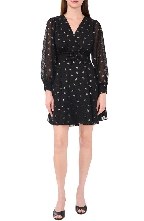 Shop Halogenr Halogen(r) Long Sleeve Chiffon Minidress In Rich Black