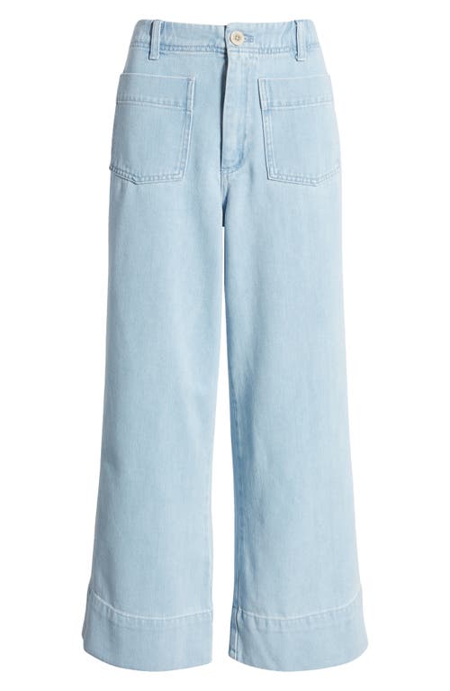 Shop Treasure & Bond Patch Pocket Twill Ankle Wide Leg Pants In Light Wash