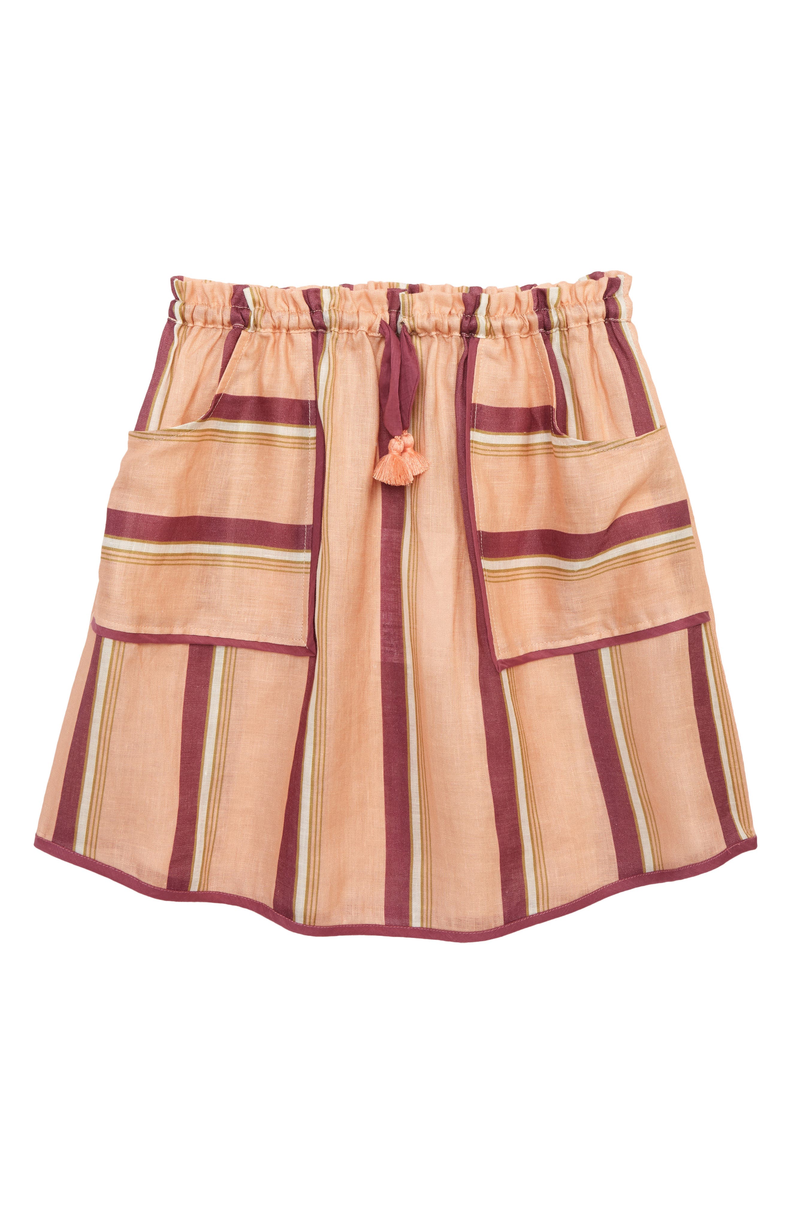 Zimmermann Kids' Rosa Stripe Linen Skirt in Rose Stripe at Nordstrom, Size 1Y Us