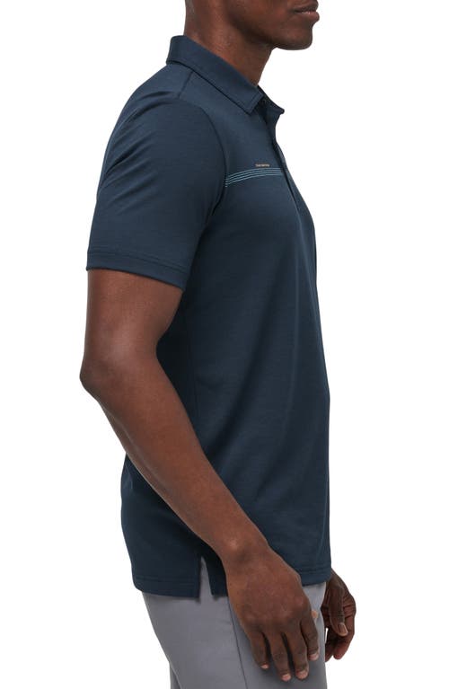 Shop Travismathew Bay Break Chest Stripe Polo In Total Eclipse