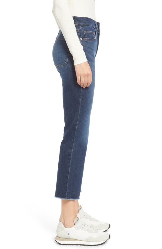Dl1961 Patti High Waist Raw Hem Straight Leg Jeans In Dark Frayed Vintage