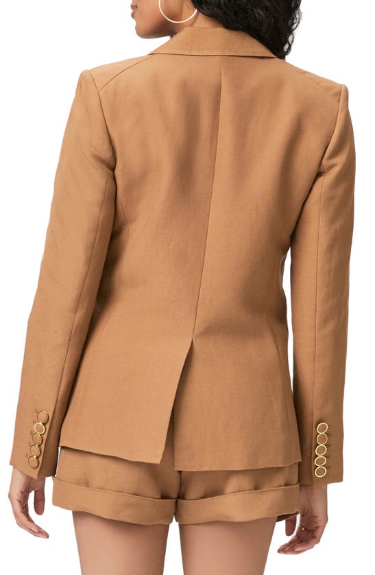 Shop Paige Charli Linen Blend Blazer In Teak