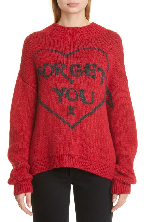 Dauphinette Forget You Mock Neck Alpaca Sweater in Red/Black