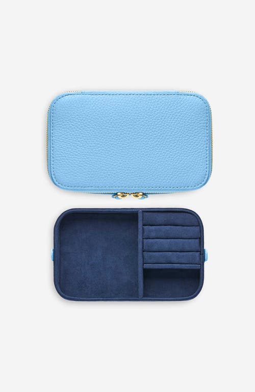 Shop Maison De Sabre Maison De Sabré Leather Jewellery Case In Sky Blue