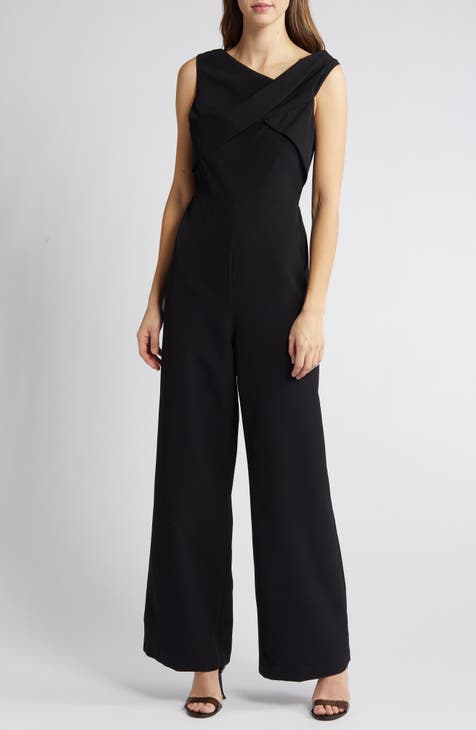 Vince Camuto Sleeveless Belted Wide Leg Crop Jumpsuit