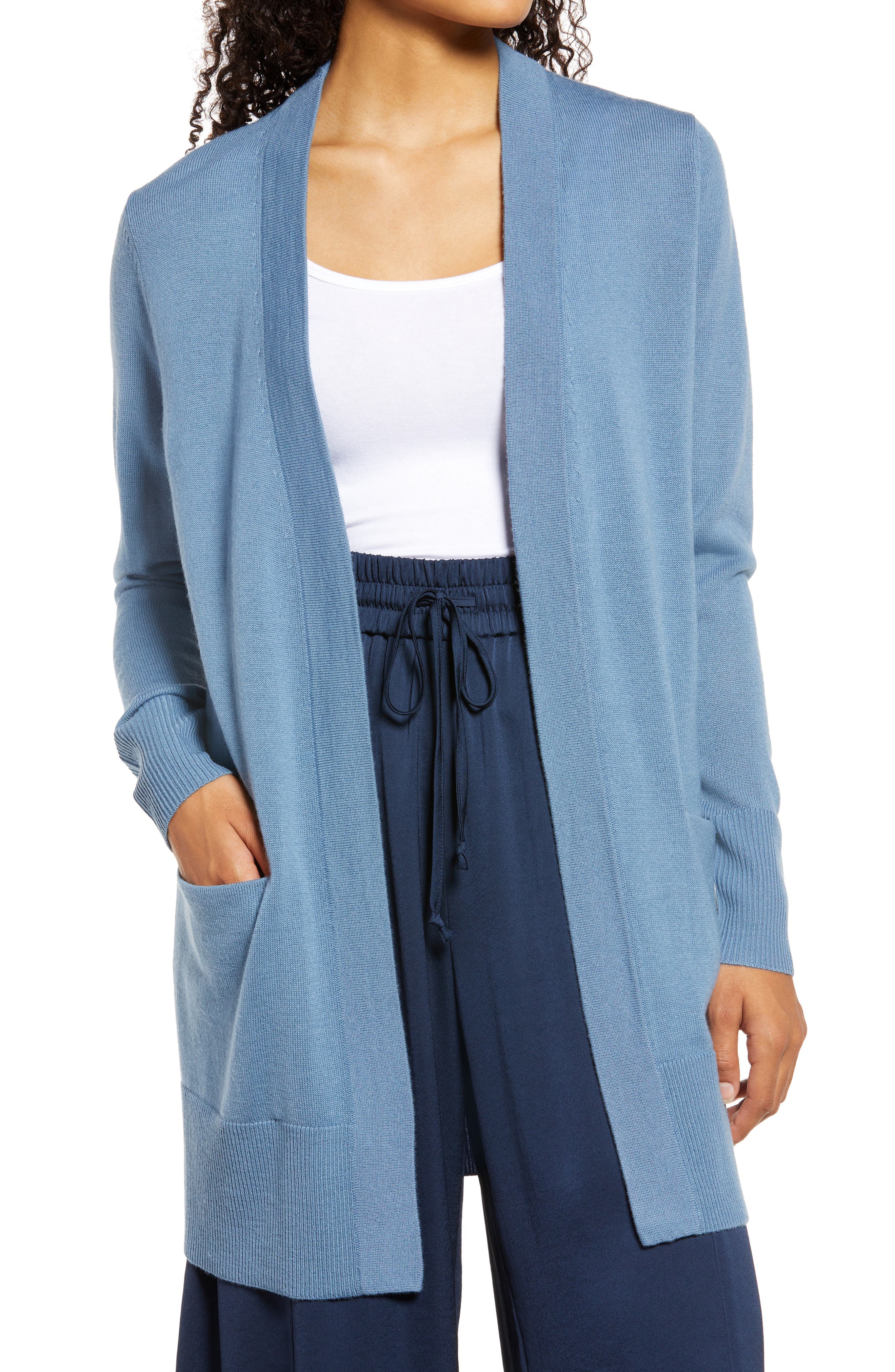 pale blue cardigans