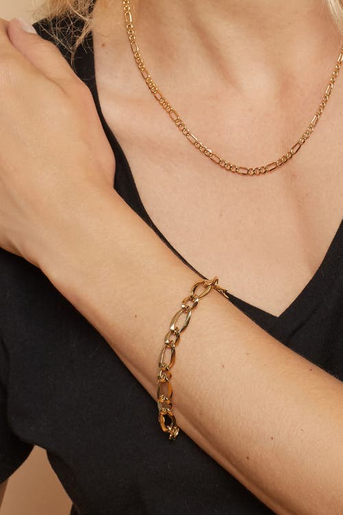 Oradina 14k Yellow Gold 1956 Alternating Link Bracelet In Yellow Gold