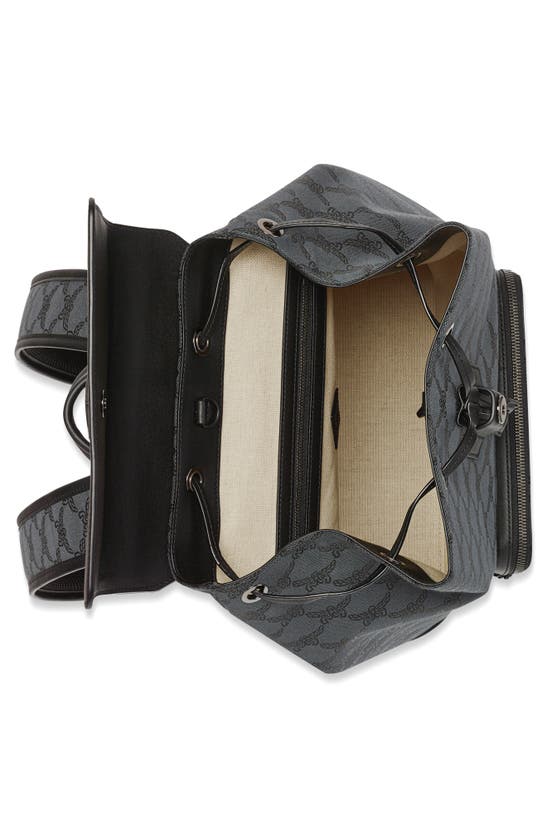 Shop Mcm Medium Lauretos Canvas Backpack In Dark Grey