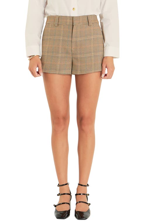 English Factory Glen Check Shorts In Brown