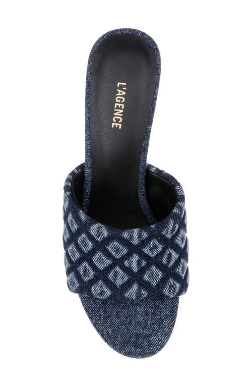L Agence L'agence Denise Slide Sandal In Dark Denim